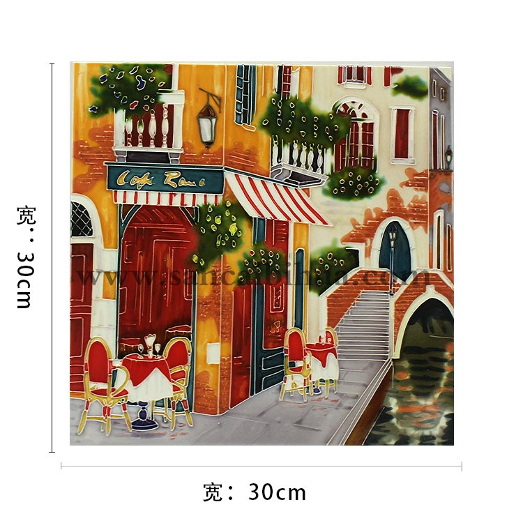 欧式街景三彩壁画 欧式街景三彩壁画