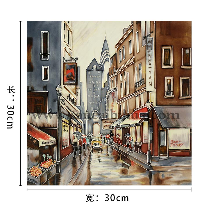 欧式街景瓷板画摆件 欧式街景瓷板画摆件