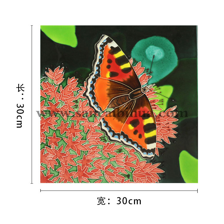 植物花卉三彩瓷板画 植物花卉三彩瓷板画
