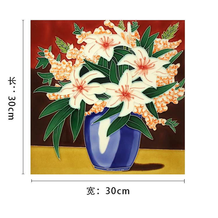 花卉三彩瓷板画尺寸